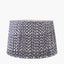 Benio Matt Black Metal Spherical Table Lamp Base with Vienna 35cm Blue Chevron Mushroom Pleat Lampshade