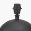 Benio Matt Black Metal Spherical Table Lamp Base with Vienna 35cm Forest Green Chevron Mushroom Pleat Lampshade