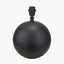 Benio Matt Black Metal Spherical Table Lamp Base with Vienna 35cm Forest Green Chevron Mushroom Pleat Lampshade