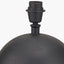 Benio Matt Black Metal Spherical Table Lamp Base with Vienna 35cm Red Chevron Mushroom Pleat Lampshade