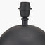 Benio Matt Black Metal Spherical Table Lamp Base with Vienna 35cm Taupe Chevron Mushroom Pleat Lampshade