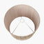 Benio Matt Black Metal Spherical Table Lamp Base with Vienna 35cm Taupe Chevron Mushroom Pleat Lampshade