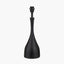 Llora Matt Black Metal Curved Table Lamp Base with Lars 35cm Ocean Blue Ikat Patterned Cylinder Lampshade
