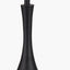 Llora Matt Black Metal Curved Table Lamp Base with Lars 35cm Ocean Blue Ikat Patterned Cylinder Lampshade