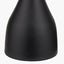 Llora Matt Black Metal Curved Table Lamp Base with Lars 35cm Ocean Blue Ikat Patterned Cylinder Lampshade