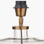 Josie Clear Glass and Antique Brass Metal Table Lamp Base with Harry 30cm Ivory Cotton Mix Cylinder Lampshade
