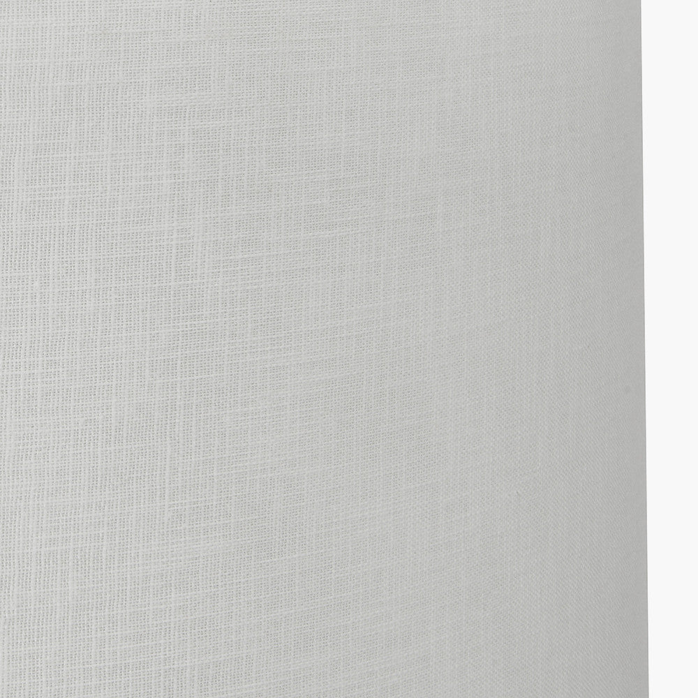 Josie Clear Glass and Antique Brass Metal Table Lamp Base with Lino 30cm White Self Lined Linen Cylinder Lampshade