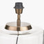 Josie Clear Glass and Antique Brass Metal Large Table Lamp Base with Lino 45cm Cinnamon Self Lined Linen Cylinder Lampshade