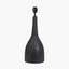 Corella Black Mango Wood Curved Table Lamp Base with Izara 40cm Lilac Ikat Patterned Mushroom Pleat Tapered Lampshade