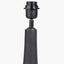 Corella Black Mango Wood Curved Table Lamp Base with Lino 40cm White Self Lined Linen Cylinder Lampshade