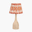 Corella Natural Mango Wood Curved Table Lamp Base with Izara 40cm Cinnamon Ikat Patterned Mushroom Pleat Tapered Lampshade