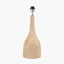 Corella Natural Mango Wood Curved Table Lamp Base with Izara 40cm Racing Green Ikat Patterned Mushroom Pleat Tapered Lampshade