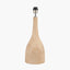 Corella Natural Mango Wood Curved Table Lamp Base with Lino 40cm White Self Lined Linen Cylinder Lampshade