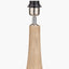 Corella Natural Mango Wood Curved Table Lamp Base with Lino 40cm White Self Lined Linen Cylinder Lampshade