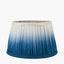 Corella Chocolate Brown Mango Wood Curved Table Lamp Base with Scallop 40cm Blue Ombre Soft Pleated Tapered Lampshade