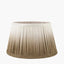 Corella Chocolate Brown Mango Wood Curved Table Lamp Base with Scallop 40cm Taupe Ombre Soft Pleated Tapered Lampshade