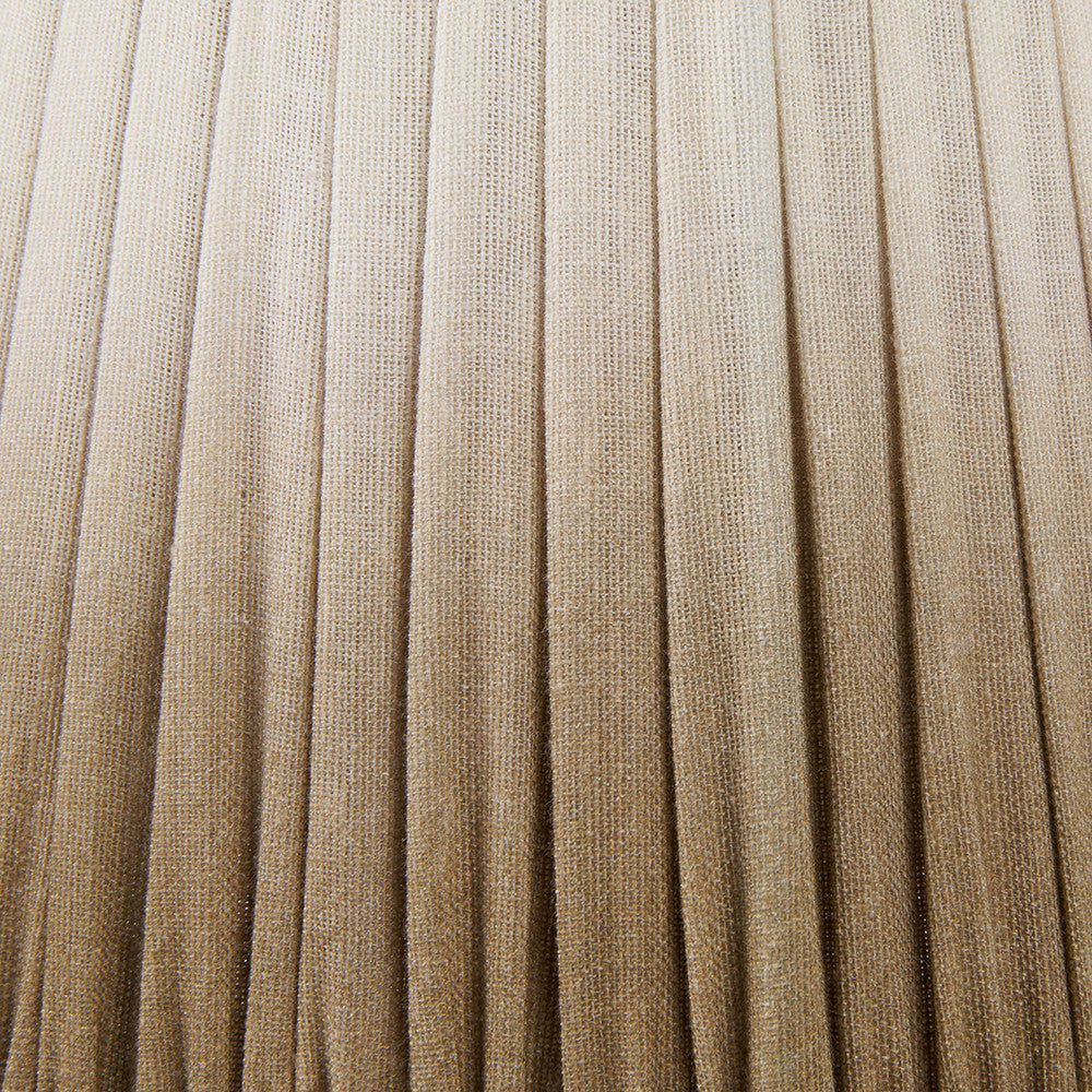 Corella Chocolate Brown Mango Wood Curved Table Lamp Base with Scallop 40cm Taupe Ombre Soft Pleated Tapered Lampshade