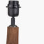 Corella Chocolate Brown Mango Wood Curved Table Lamp Base with Lino 40cm White Self Lined Linen Cylinder Lampshade