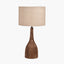 Corella Chocolate Brown Mango Wood Curved Table Lamp Base
