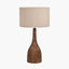 Corella Chocolate Brown Mango Wood Curved Table Lamp Base