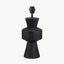 Koa Black Mango Wood Contemporary Table Lamp Base with Edward 35cm Pistachio Green Linen Cylinder Lampshade