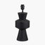 Koa Black Mango Wood Contemporary Table Lamp Base with Lino 35cm White Self Lined Linen Cylinder Lampshade