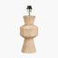 Koa Natural Mango Wood Contemporary Table Lamp Base with Edward 35cm Natural Linen Cylinder Lampshade