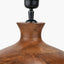 Kiah Brown Oiled Finish Mango Wood Round Table Lamp Base with Edward 40cm Natural Linen Cylinder Lampshade