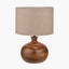 Kiah Brown Oiled Finish Mango Wood Round Table Lamp Base