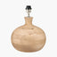 Kiah Natural Mango Wood Round Table Lamp Base with Lino 40cm Cinnamon Self Lined Linen Cylinder Lampshade