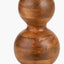 Nyari Brown Oiled Finish Mango Wood 3 Ball Design Table Lamp Base with Izara 40cm Cinnamon Ikat Patterned Mushroom Pleat Tapered Lampshade