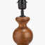 Nyari Brown Oiled Finish Mango Wood 3 Ball Design Table Lamp Base with Izara 40cm Cinnamon Ikat Patterned Mushroom Pleat Tapered Lampshade