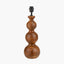 Nyari Brown Oiled Finish Mango Wood 3 Ball Design Table Lamp Base with Izara 40cm Ocean Blue Ikat Patterned Mushroom Pleat Tapered Lampshade