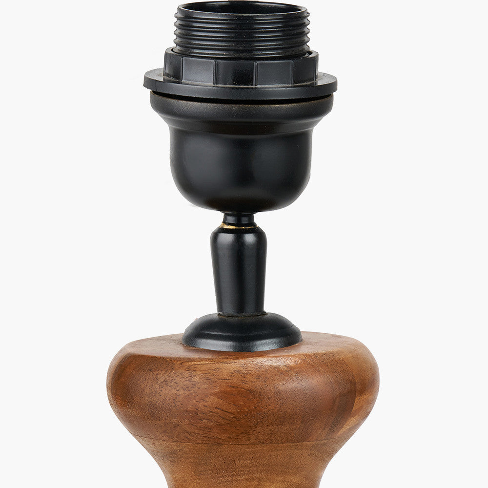 Nyari Brown Oiled Finish Mango Wood 3 Ball Design Table Lamp Base