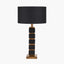 Maximo Matt Black and Antique Brass Cube Design Table Lamp Base