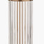 Ciara Clear Glass and Antique Brass Metal Table Lamp Base with Henry 35cm White Handloom Cylinder Lampshade