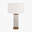 Ciara Clear Glass and Antique Brass Metal Table Lamp Base