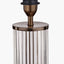 Ciara Clear Glass and Antique Bronze Metal Table Lamp Base with Stellan 35cm Black Slubbed Silk Mix Gold Lined Cylinder Lampshade