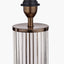 Ciara Clear Glass and Antique Bronze Metal Table Lamp Base with Stellan 35cm Gold Slubbed Silk Mix Gold Lined Cylinder Lampshade