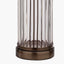 Ciara Clear Glass and Antique Bronze Metal Table Lamp Base with Stellan 35cm Gold Slubbed Silk Mix Gold Lined Cylinder Lampshade