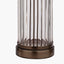 Ciara Clear Glass and Antique Bronze Metal Table Lamp Base with Stellan 35cm Green Slubbed Silk Mix Gold Lined Cylinder Lampshade