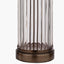 Ciara Clear Glass and Antique Bronze Metal Table Lamp Base with Lino 35cm Cinnamon Self Lined Linen Cylinder Lampshade