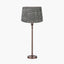 Piero Antique Bronze Metal Candlestick Table Lamp Base with Vienna 35cm Black Chevron Mushroom Pleat Lampshade