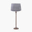 Piero Antique Bronze Metal Candlestick Table Lamp Base with Vienna 35cm Blue Chevron Mushroom Pleat Lampshade