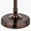 Piero Antique Bronze Metal Candlestick Table Lamp Base with Vienna 35cm Blue Chevron Mushroom Pleat Lampshade