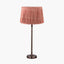 Piero Antique Bronze Metal Candlestick Table Lamp Base with Vienna 35cm Red Chevron Mushroom Pleat Lampshade