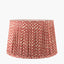 Piero Antique Bronze Metal Candlestick Table Lamp Base with Vienna 35cm Red Chevron Mushroom Pleat Lampshade