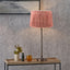 Piero Antique Bronze Metal Candlestick Table Lamp Base with Vienna 35cm Red Chevron Mushroom Pleat Lampshade