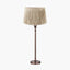Piero Antique Bronze Metal Candlestick Table Lamp Base with Vienna 35cm Taupe Chevron Mushroom Pleat Lampshade