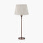 Piero Antique Bronze Metal Candlestick Table Lamp Base with Thiago 35cm Natural Stripe Mushroom Pleat Tapered Lampshade